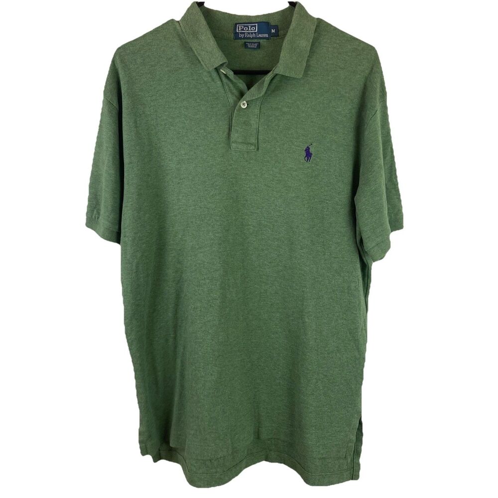 Polo By Ralph Lauren Men’s Soft Green Heathered Polo Shirt Size Medium